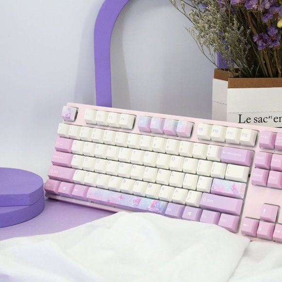 Varmilo Pink & Purple Butterfly Mechanical Keyboard - Picture 10 of 16
